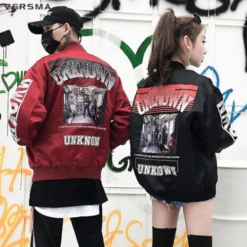 VERSMA High Street Hip Hop Streetwear Pilot Bomber Jacket Coat Male Japanese Harajuku BF Oversized Baseball Jackets Dropshipping