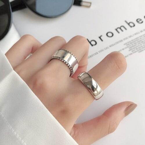 Minimalist Chunky Adjustable Rings for Women Fashion Aesthetic Smooth Handmade Accessories Birthday Jewelry Gift to Girlfriend