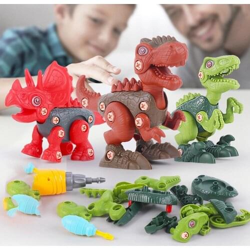 Cartoon Dinosaur DIY Assemble Detachable Children Kids Boys Educational Toy Birthday Gift