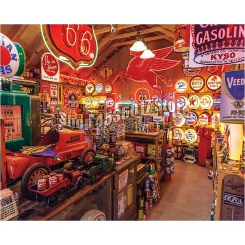 Full Diamond Painting Route 66 DIY Diamond Embroidery Kit Rhinestone mosaic Cross Stitch Cars & Trucks Vintage Gifts Home Decor