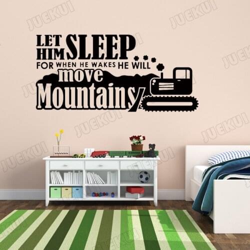 Mova Mountains Lettering Quotes Wall Stickers for Kids Room Boys Vinyl Wall Decals Bedroom Home Art Decor Murals Poster TA531