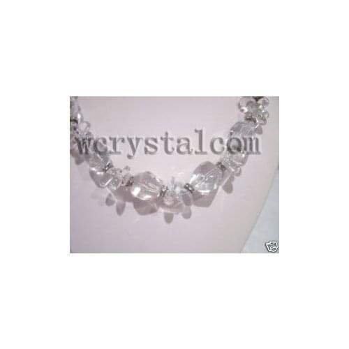 Natural Clear White Crystal Cut Chip Necklace