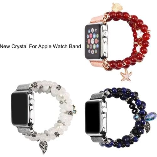 Applicable For Apple Watch 1 2 3 4 5 6 Se Crystal Jewelry Strap Fashion Bracelet With Agate Strap For iWatch 38mm 40mm 42mm 44mm