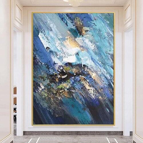 Hot modern oil painting hand-painted simple knife and flower outline art thick oil texture canvas painting living room wall art