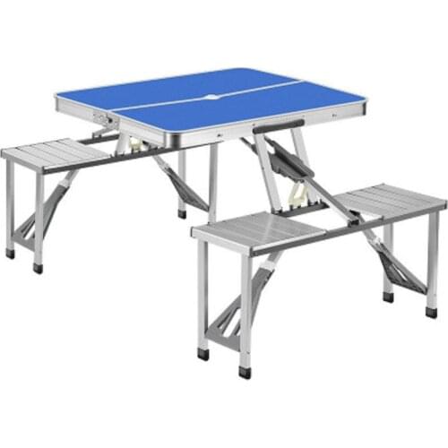 Portable one-piece aluminum alloy folding table and chair outdoor portable barbecue picnic night market stall table