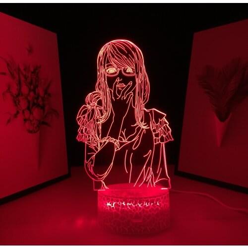 Tokyo Ghoul Anime Figure Rize Kamishiro 3D Lamp for Cool Birthday Gift Bedroom Decor Nightlight LED Night Light Dropshipping
