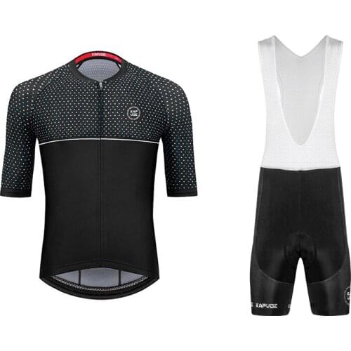 Kapvoe New Cycling Jersey Set Outdoor Sport Breathable Short Sleeve MTB Riding Bicycle Team Wear Racing Uniform Bike Clothing