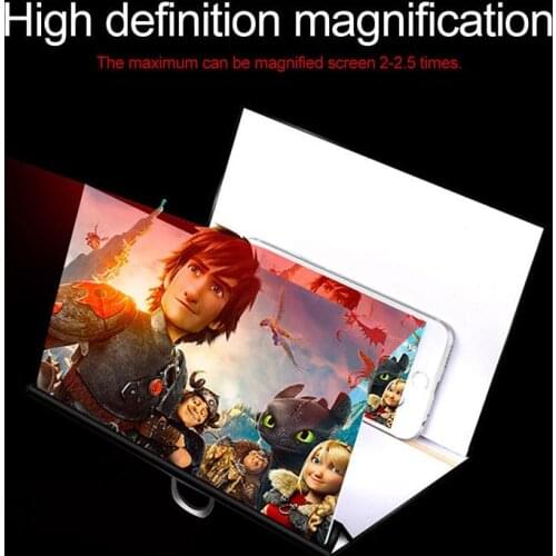 Desktop Mobile Phone Screen Zoom Display Magnifier 3D Video Screen Amplifier Expander Folding Holder Bracket Stand for Phone