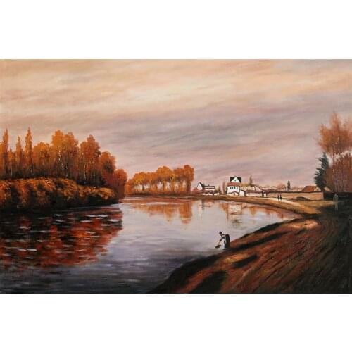 High Quality, Landscape Painting Canvas Art, Claude Monet Art, The Seine at Argenteuil , Famous Painting Reproductions