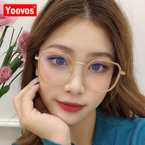 Yoovos 2021 Glasses Women Square Glasses Frame Women Blue Light Eyeglasses For Women/Men Retro Eyewear Luxury Lentes De Mujer