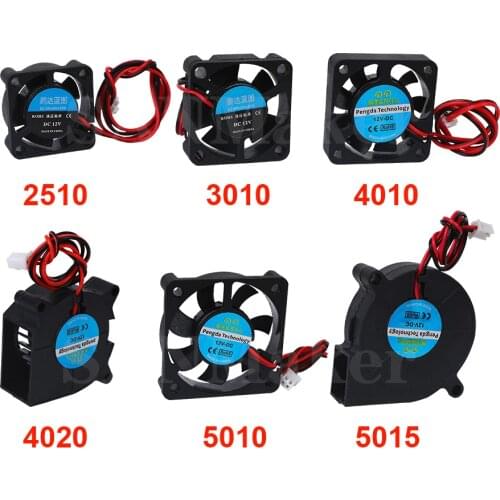 5015/4010/4020 12V&24V Cooling Turbo Fan Brushless 3D Printer Parts 2Pin For Extruder DC Cooler Blower Part Black Plastic Fans