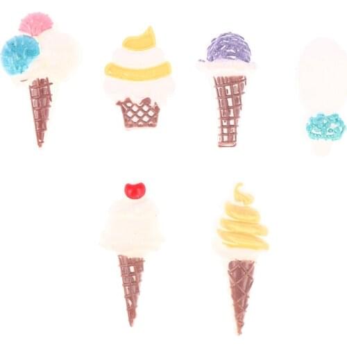 6Pcs/Set Mini Doll House Supermarket Food Snacks Ice Cream Dollhouse Supermarket Food Ice Cream Doll Decor Accessories