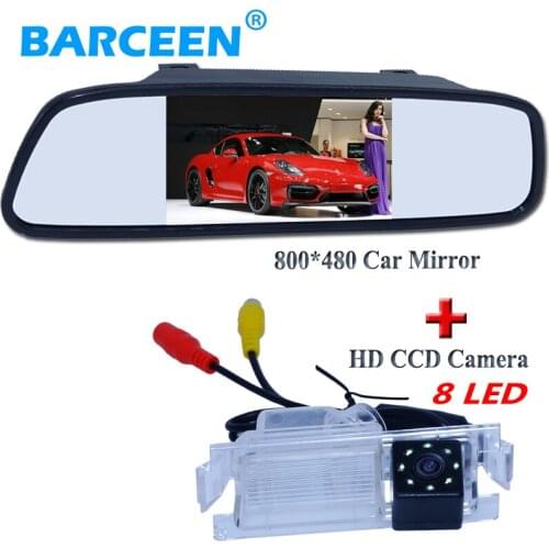 Car rear view camera with car mirror monitor include 4.3" lcd screen+8 brigh led lens adapt for Kia K2 Rio Hatchback