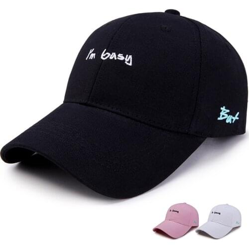 Letter Embroidery Baseball Caps I am busy Men Hats Hip Hop Street Dance Snapbcak Flat Summer Solid Sun Hat Golf Hat Golfing Cap