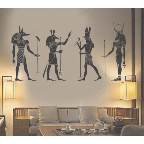 Big Wall Decoration Egypt Egyptian Gods Room Sticker Vinyl Art Removable Wall Poster Modern Anubis Apis Art Wall Mural HL57