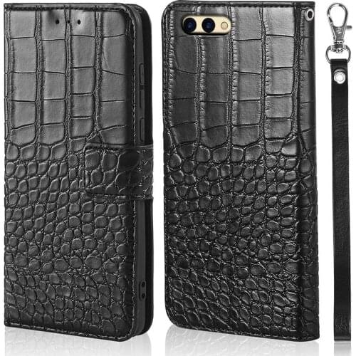 DOREXLON Crocodile Leather Case for Huawei Honor V10 view 10 Premium Flip Phone Cover for Huawei Honor V10 Phone case