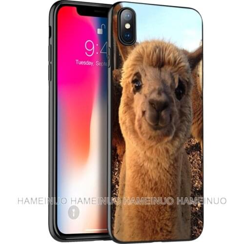 Black tpu case for iphone 5 5s SE 2020 6 6s 7 8 plus X 10 XR XS 11 pro MAX silicon cover case the alpacas Alpaca Christmas