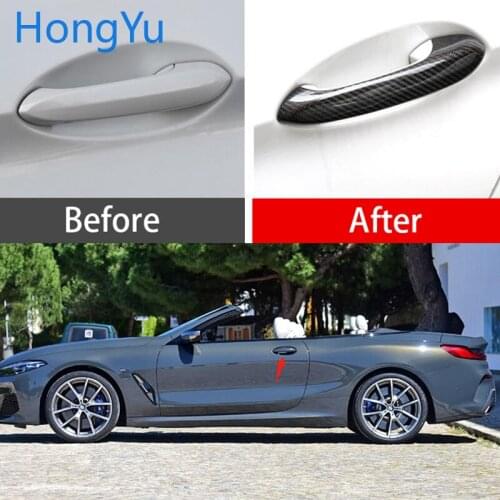 For BMW 8 series G14 G15 G16 M850i 840i 2018- 2020 Auto Exterior Carbon Fiber Made Door Handle Cover Sticker Decorations Overlay