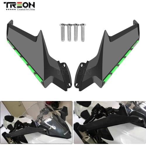 For Kawasaki NINJA400 18-21 Motorcycle Fixed Wind Aerodynamic Wing Rearview Mirror Wind Flow Front Fairing Side Spoiler Winglets