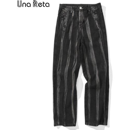 Una Reta Tie Dye Men Jeans New Hip Hop Black Straight Mens Pant Jean Denim Joggers Streetwear Loose Jeans For Men