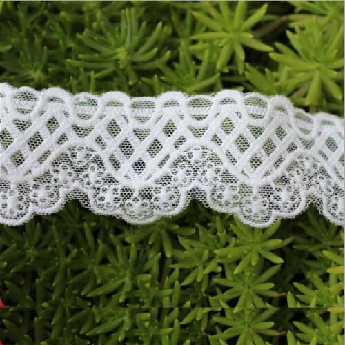 YACKALASI Cotton Embroidery Lace Scalloped Lace White Applique DIY Garment Accessories 4.5cm