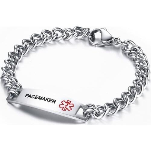 12MM Type 1 Diabetes Stainless Steel Curved Brand Medical Logo Bracelet Mens Womens Accessories Bracelets
