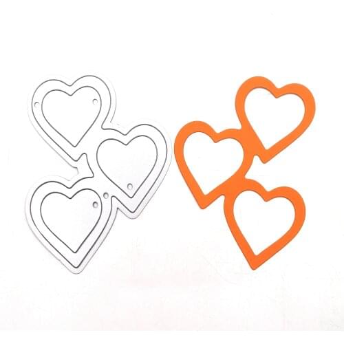 Julyarts Three Love Valentine Dies Heart Dies Scrapbookin for Scrapbooking Album Paper Card Decoration Embossing New Dies Cut