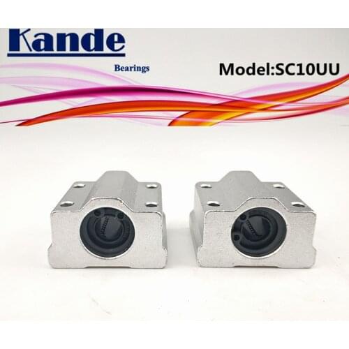 Kande Bearings 2pcs SC10UU SCS10 UU Linear motion Ball Bearing Slide block bushing for 10mm SC10 SC
