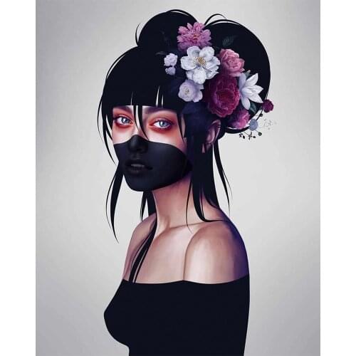 Frame Cool Girl DIY Painting By Numbers Picture Modern Hand Painted Oil Painting Unique Gift For Home Decortion