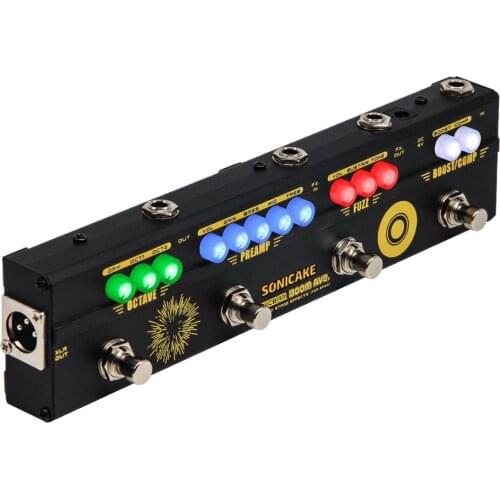 SONICAKE BOOM Ave. Bass Preamp DI Box Multi Effects Compressor Boost Fuzz Octave Pedal with FX Loop QCE-40