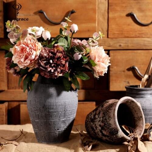 Lovegrace Bridesmaid Holding Peony Flower DIY Bouquet 2 Heads Artificial Silk Peony Wedding Party Prom Decor Flower Arrangement