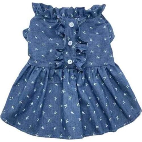 Cute Dogs Dress Chihuahua Girl Denim Skirt Luxury Dog Clothes For Small Pet Clothing Cat Poodle Yorkies Schnauzer Puppy Dresses