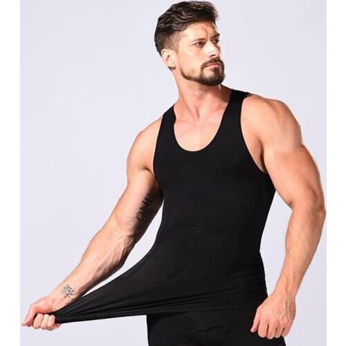 Mens Body Shaper Compression Shirts Abdomen Shapewear Tummy Slimming Sheath Gynecomastia Shapers Corset Waist Trainer Fajas Tops