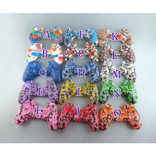 100pcs Camouflage Soft Silicone Gel Rubber Case Cover For SONY Playstation PS4 Controller Protection Case For PS4 Pro Slim Game