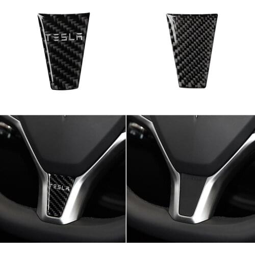 For Tesla Model S / X carbon fiber steering wheel car decoration stickers modified interior
