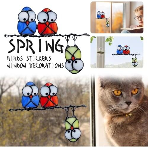 Window Stickers Birds Window Clings Window Decals Spring Window Decorations