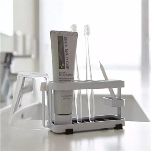 Toothbrush Holder Wall Mounted Toothpaste Dispenser Bathroom Stand Suction Rack New