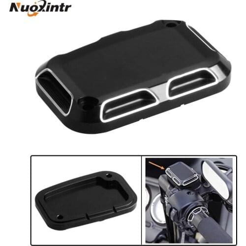 Nuoxintr 2pcs Aluminum Motorcrycle Brake Master Cylinder Cover For Harley Touring Road King Ultra Tri Street Glide Electra