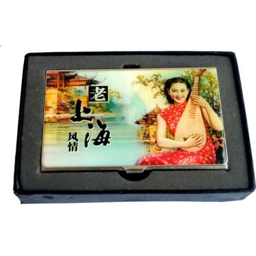 MOTHER OF PEARL BUSINESS CARD CASE VINTAGE OLD Shanghai STYLE WOMEN A17