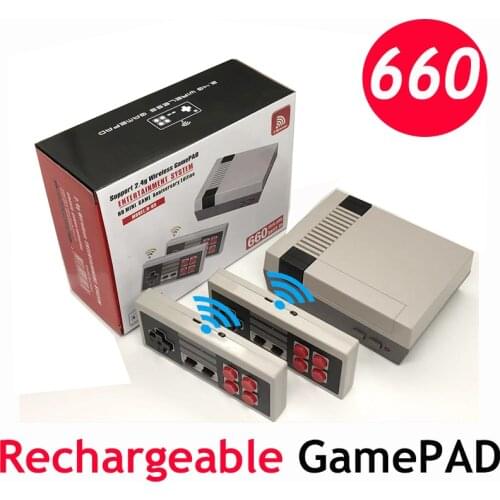 Handheld Rechargeable Wireless GamePAD Mini TV Game Console Support HD/AV 8Bit Retro Video Game Console Built-In 620/660 Games