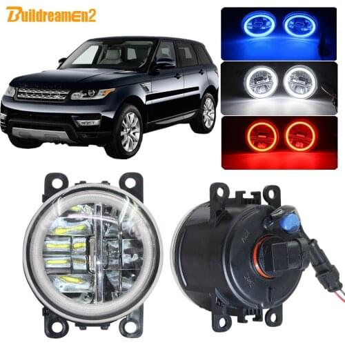 Buildreamen2 Car H11 LED Fog Light 4000LM Angel Eye DRL Daytime Running Light 12V For Land Rover Range Rover Sport LS 2006-2013