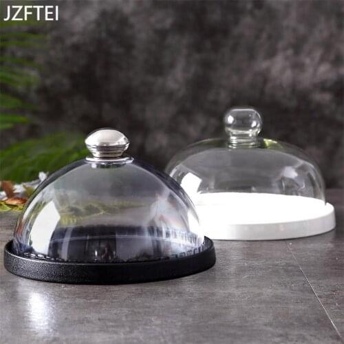 Transparent Plastic Ceramic Cake Stand Decorating Tools Plate Glass Cover Dessert Table Display Tray Kitchen Festive Party