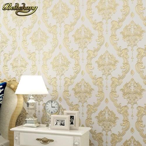 Beibehang Embossed embossed Luxury Wall paper Home Decor Background Damask Wallpaper roll Wallcovering WallPaper for Living Room