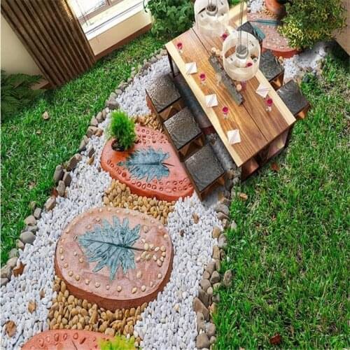 Beibehang self-adhesive floor mural Green lawn stone modern bedroom wall paper 3d floor tiles photo wallpaper 3d floor painting