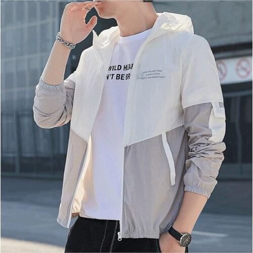 Summer new style mens light and breathable hooded sun protection jacket jacket skin clothing mens thin sun protection clothing