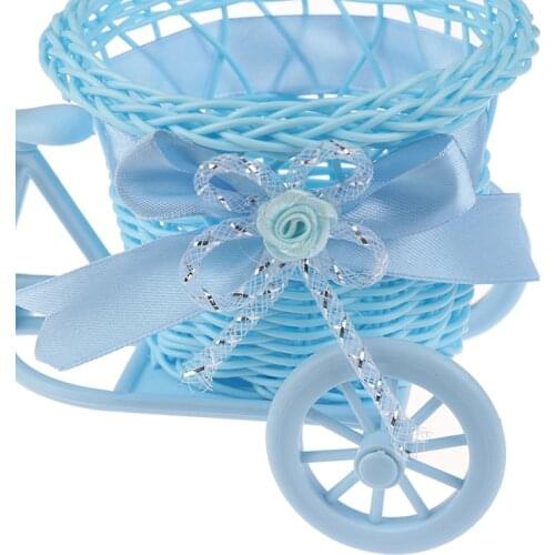 Bicycle Flower Basket Plastic Tricycle Bike Design Flower Basket Storage Party Decoration Pots Office Table Desk Decor