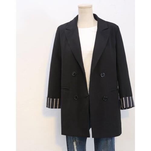 Spring Autumn Slim Blazers Jacket Women Long Black Blazer Coat Female Casual Office Blazers Woman Korean Fashion Small Suit Tops