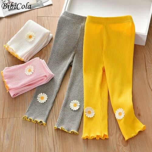 Spring Girls Leggings Cotton Trousers Fille Kids Pants Girls Pants Skinny Print Cartoon Pattern Children Leggings Trousers