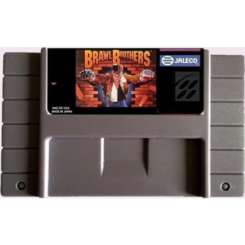 High Quality 16 Bit Brawl Brothers NTSC Big Gray Game Card For USA Version Game Player