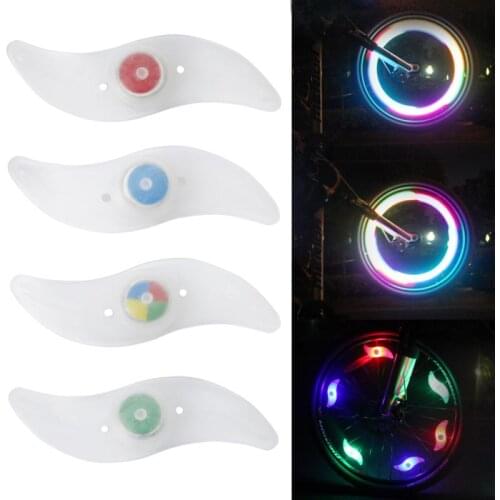 Colorful Shining Bicycle Wheel Spoke Plastic Mountain Folding Bike Lights Bike Wheel Cycling Spoke Lights Night Accessories